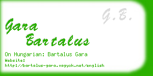 gara bartalus business card